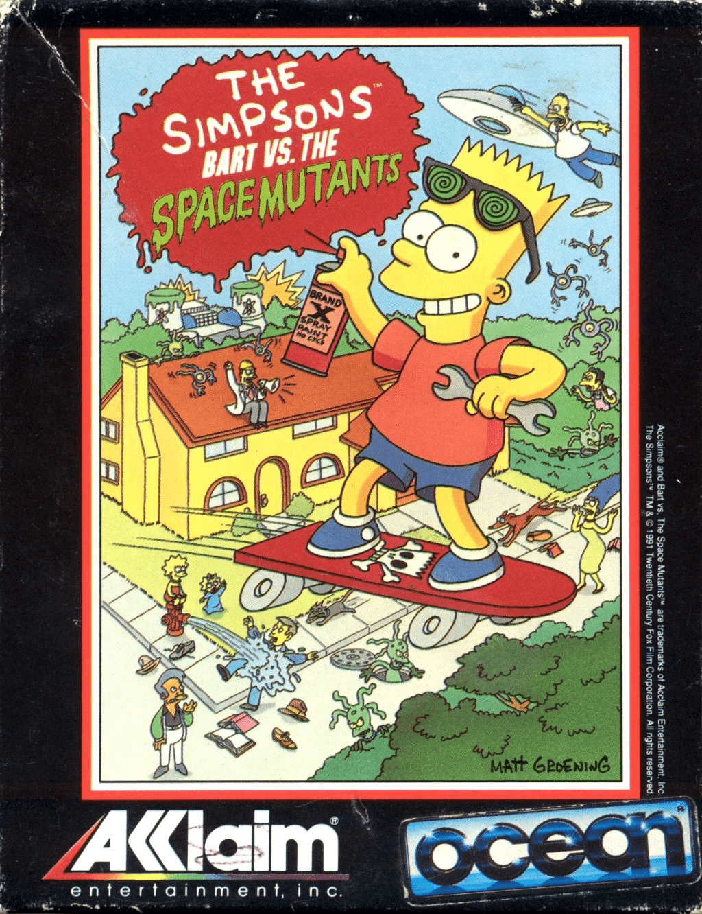 The Simpsons Bart Vs. The Space Mutants box art for Commodore 64